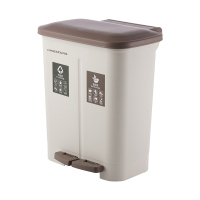 卡其色 双盖双脚踏 (20L) 小米ninestars干湿分类垃圾桶带盖大号脚踏式拉圾筒客厅卧室厨房