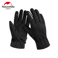 极夜黑 M 挪客户外运动骑行手套男冬季防风防寒保暖女跑步登山触屏防滑耐磨