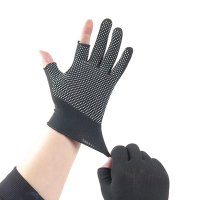 黑色(2双) 采茶叶专用手套防晒摘茶防护透气薄款夏季采茶叶工具半指手套神器