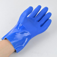 春蕾901手套5双 XL 春蕾PVC耐油手套蓝磨砂防水耐酸碱棉布里渔业XL手部防护劳保
