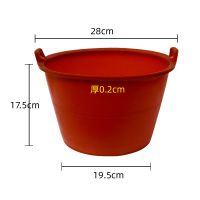 2个加厚胶桶[黑色带提手] 水泥桶灰桶泥桶牛筋沙桶工地建筑装修泥浆桶橡皮塑胶泥桶