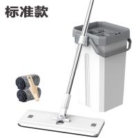 升级标准款共2拖布+赠品/绿色 大号刮刮乐免手洗平板拖把懒人家用擦地神器木地板干湿两用墩布桶