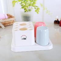 二口之家(颜色随机) 洗漱套装四口之家牙刷架漱口杯创意牙膏架收纳盒牙具座置物架牙杯