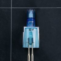 不带挤压器 菱形1口杯+杯架(颜色随机不撞色) 牙刷架套装免打孔刷牙杯子漱口杯牙膏挤压器牙杯家用洗漱台置物架