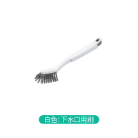 白色:[下水口刷]把手内含镊子 家用地漏刷下水口清洁刷带镊子浴室墙角地板刷卫生间缝隙凹槽刷子