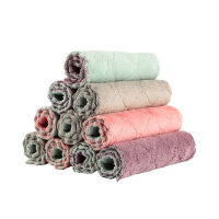 12条装波浪边17*27 12条装双层加厚珊瑚绒抹布吸水不掉毛擦地擦桌子清洁用品洗碗布