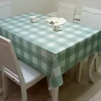 蓝格(防水防辣椒油) 68*68(适合小物件盖巾) 桌布防水防油防烫免洗餐桌布正方形台布长方形茶几布家用PVC北欧[8月