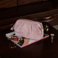 洛可可粉-手拿贝克款 丝绒化妆包女网红便携大容量化妆品收纳袋洗漱包手提ins超火旅行