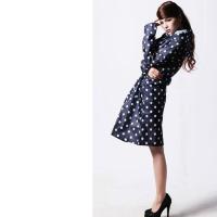 深蓝圆点7127 L 日式时尚罩衣轻薄透气旅行户外风衣式雨衣雨披防风防雪学生男女生