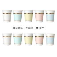 烫金混装纸杯10个 大纸盘子一次性生日布置甜品台派对用品蛋糕碟子ins野餐盘装饰