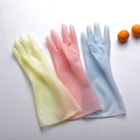 大号【L码】 果冻黄【1双】 洗碗手套家务耐用厨房男女刷碗洗菜橡胶乳胶洗衣服防水加厚手套