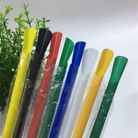 七彩勺管23cm长 口径0.8cm 单支独立装 1000只 中粗0.8cm奶茶七彩透明单只独立包装沙冰勺型带勺吸管100