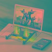 绅士黑双扇叶/折叠收纳/炫彩氛围灯 适用笔记本散热器手提电脑降温底座制冷板垫支架外设风冷排风扇散