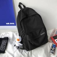 黑色 不加挂件 街头潮牌双肩包男生时尚初中学生书包大容量休闲百搭电脑包高中生