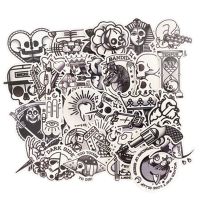 30张黑白 80纹身tattoo old school手稿手帐贴纸 复古风贴纸套装手机壳贴