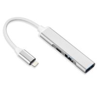 苹果转2usb+充电口 银色 苹果手机otg转接头iPhone转usb转换器iPad连接鼠标键盘U盘扩展坞