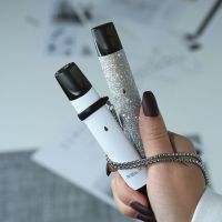 1初雪白+1闪银+1钛钢项链 悦克贴纸relax一代闪粉贴纸锐克磨砂保护套relax悦克电子式烟挂绳