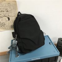 黑色[面料升级+质量加强大容量] 书包+红色青蛙+礼品 书包男潮流韩版ins大容量双肩包女学生初高中大学生百搭旅行背包