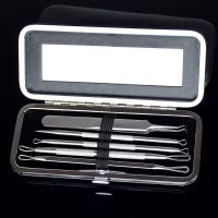 精品5件套[皮盒] 粉刺针套装脂肪粒祛痘神器超尖不锈钢去黑头夹镊子美容院美容工具