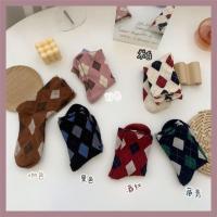 菱格中筒袜随机[一双] 韩版黑白菱格小腿袜网红潮流ins格子长筒袜jk显瘦学院风长袜子女