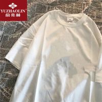 俞兆林短袖白色 M 70-90斤内 原宿风短袖男t恤宽松ins潮流百搭嘻哈体恤潮牌休闲五分袖港风