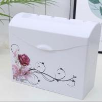 大款紫玫瑰上下取纸打孔免打孔多用 免打孔打孔双用厕所纸巾盒壁挂式塑料防水卫生纸草纸盒卫生间纸盒