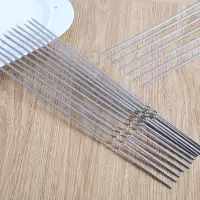 不锈钢烧烤签子304扁签加厚35cm家用羊肉串铁仟烤肉钢签工具全套