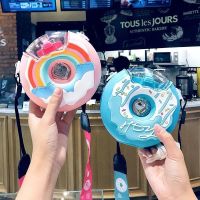 水杯儿童带吸管杯子宝宝小孩水壶带绳背带防摔夏季便携