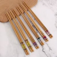 一家人筷子防滑好夹环保家用个性竹筷子创意礼品筷子防霉尖头