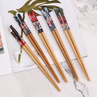 一家人筷子防滑好夹环保家用个性竹筷子创意礼品筷子防霉尖头