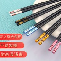 筷子家用一家人过年筷子不发霉耐高温合金筷10双防滑快子