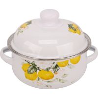 珐琅搪瓷锅宝宝辅食碗汤锅炖锅煮面锅燃气电磁炉通用|18cm柠檬搪瓷锅