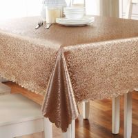 茶几餐桌布防水防烫长方形圆形欧式布艺隔热圆桌垫正方形台布盖布|万年青香槟 140*140CM桌布