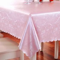 茶几餐桌布防水防烫长方形圆形欧式布艺隔热圆桌垫正方形台布盖布|勾花粉色 120*120cm桌布