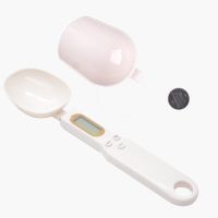 电子量勺烘焙工具厨房小型克数勺子秤奶粉辅食称重米粉面粉计量称|白色（加电池+加大勺子)