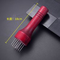 不锈钢木柄捞肉烧鸭猪皮插卤牛肉勾丁字挂钩子叉烧腊环松肉鹅尾针|猪皮插(红)