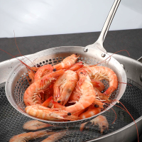 漏勺不锈钢捞面长柄勺家用捞饺子过滤网大号厨房油炸焯水|304多用大漏勺16cm[一物多用]