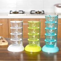 同款立式水晶调料盒简约家用旋转式厨房调味收纳盒多层
