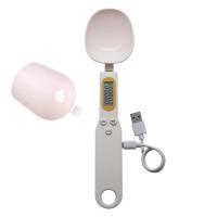 电子量勺烘焙工具厨房小型克数勺子秤奶粉辅食称重米粉面粉计量称|白色(充电款双勺送充电线)