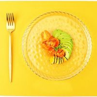 pvc皮革垫子防水防油免洗北欧隔热茶几垫餐桌布全尺寸可|柠檬黄色 收纳带（买餐垫即送）