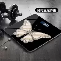 usb充电电子秤蝴蝶黑色体重秤家用称重计量成人