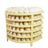 家用青竹多层饺子帘竹子盖连摆水饺的盖帘包竹饺子托盘竹制圆形放|圆形5层(不送) 6厘米加高腿[不压饺子包子]