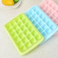 冰格制冰盒带盖冰块盒自制雪糕冰棒模具硅胶棒冰冰糕冰激凌模具|24格绿带盖