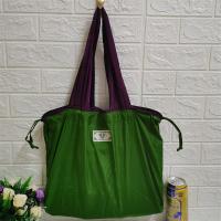 可折叠束口购物袋韩版单肩束口环保袋时尚收纳包市购物袋|绿色