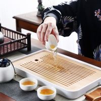 简约竹制茶盘功夫茶具大小号托盘干泡茶托茶台茶海家用酒店餐厅盘
