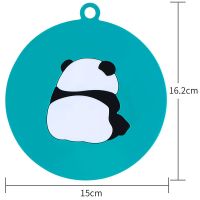 8个装北欧风隔热垫硅胶防烫垫餐桌垫卡通家用杯垫砂锅垫子碗盘垫1|大号1片(熊猫)