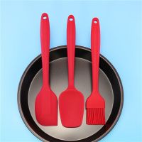 烘焙工具大号一体硅胶刮刀刮铲刮勺奶油抹刀厨房抹油刷烧烤抹油刷|大红色 大号一体硅胶(油刷)