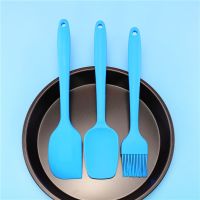 烘焙工具大号一体硅胶刮刀刮铲刮勺奶油抹刀厨房抹油刷烧烤抹油刷|宝蓝色 大号(刮刀+刮铲)