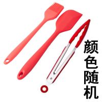 家用耐高温油刷子厨房烙饼硅胶油刷烘焙烧烤刷不掉毛烧烤刷油刷子|[组合装]中号油刷刮刀+9寸食品夹
