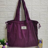 可折叠束口购物袋韩版单肩束口环保袋时尚收纳包市购物袋|纯色紫色